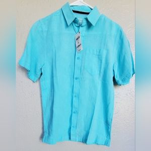 Men's Short Sleeve Shirt, Size:XS, Color: Blue